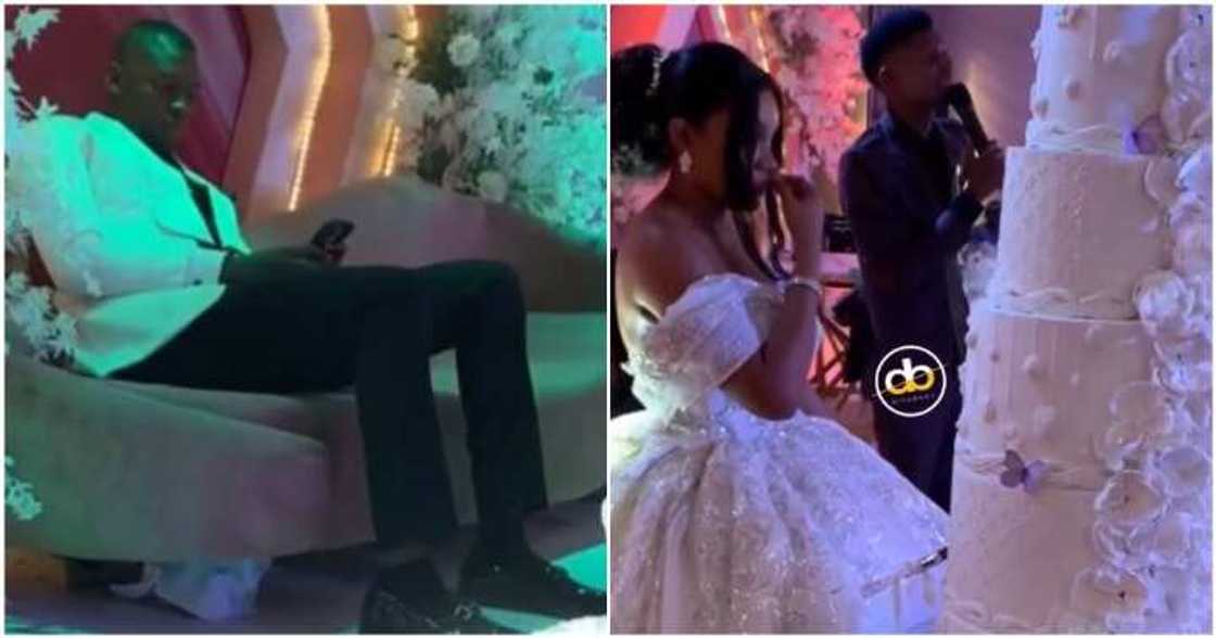 Pictures as groom abandons his bride at their wedding reception.