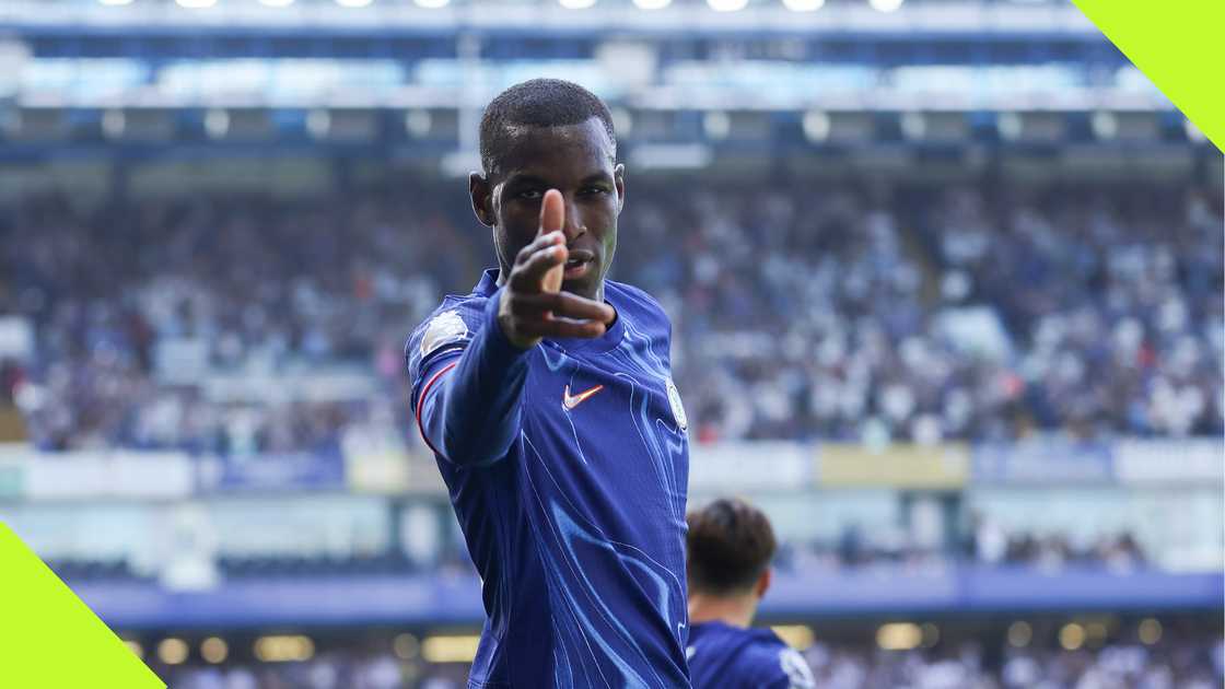 Nicolas Jackson celebrates a goal for CHelsea Nicolas Jackson celebrates a goal for CHelsea