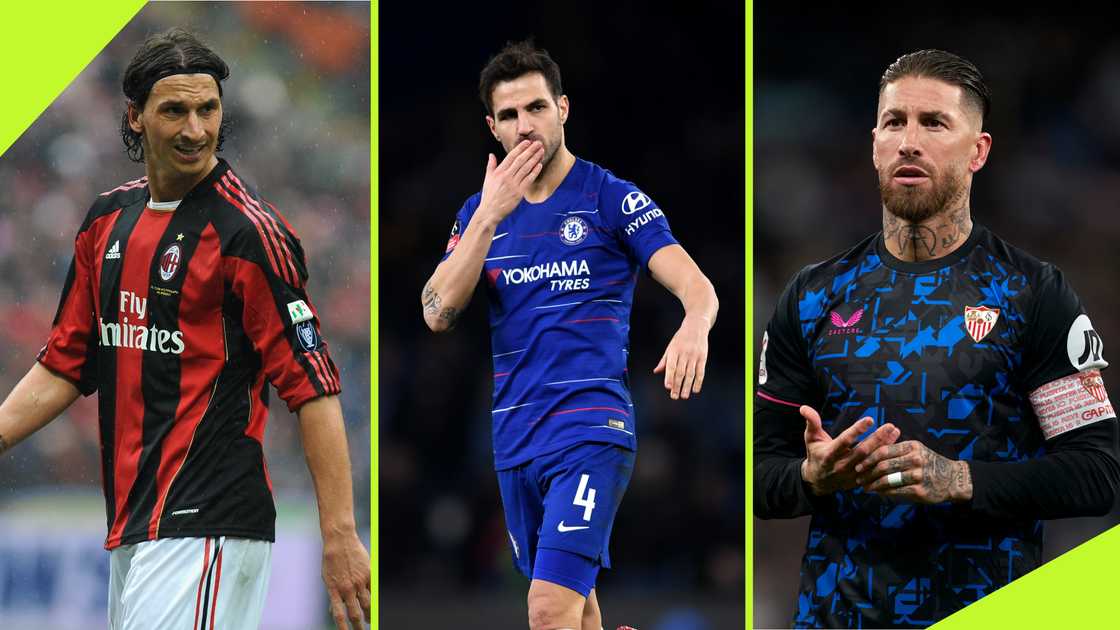 Zlatan Ibrahimovic, Cesc Fabregas and Sergio Ramos are among top footballers who found love in older women. Photos by Valerio Pennicino, Darren Walsh and Mateo Villalba. Zlatan Ibrahimovic, Cesc Fabregas and Sergio Ramos are among top footballers who found love in older women. Photos by Valerio Pennicino, Darren Walsh and Mateo Villalba.