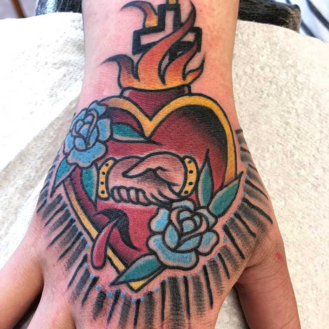 Colourful wrist tattoo Colourful wrist tattoo