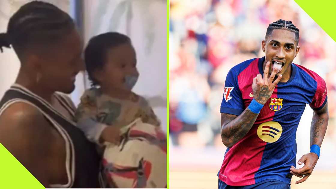 Raphinha: Barcelona star gifts first hat trick ball of his career to his son Raphinha: Barcelona star gifts first hat trick ball of his career to his son