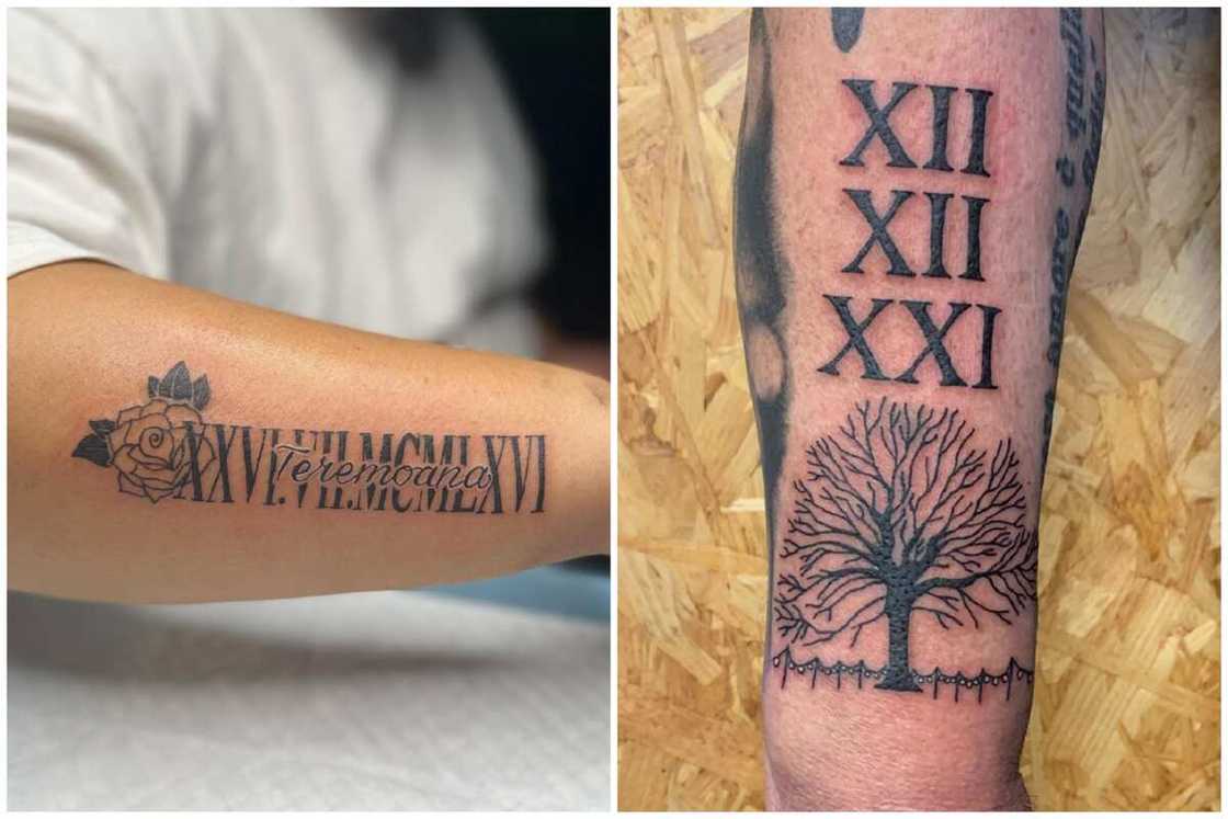 Roman numerals tattoo