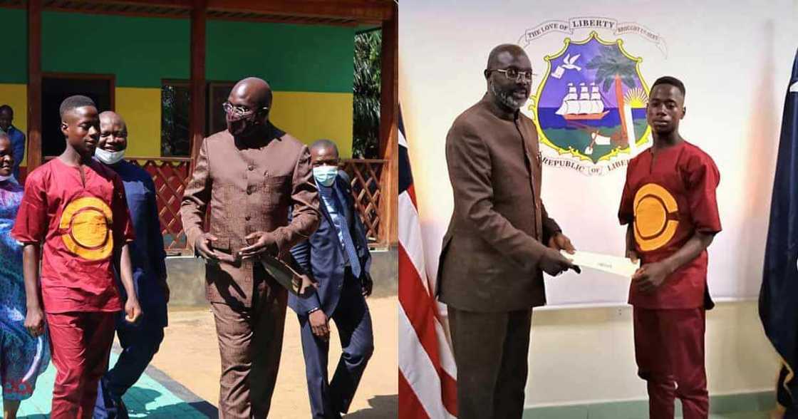 Emmanuel Tolue and President George Weah. Emmanuel Tolue and President George Weah.