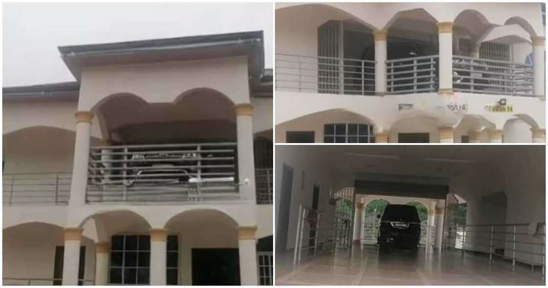 Kwahu businessman builds garage on top of his house Kwahu businessman builds garage on top of his house