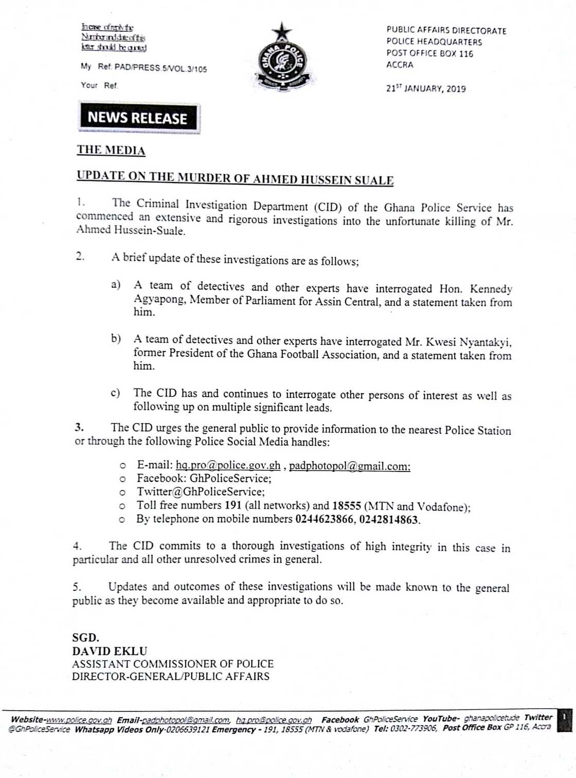 Breaking: Police interrogate Ken Agyapong, Kwesi Nyantakyi over Ahmed’s death Breaking: Police interrogate Ken Agyapong, Kwesi Nyantakyi over Ahmed’s death