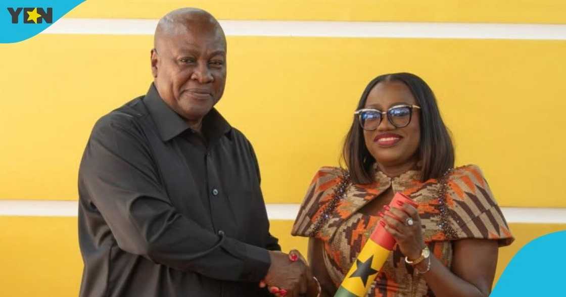President John Dramani Mahama, Dr Pamela Graham, Ghana's Auditor-General, first woman to occupy the office, Jubilee House President John Dramani Mahama, Dr Pamela Graham, Ghana's Auditor-General, first woman to occupy the office, Jubilee House