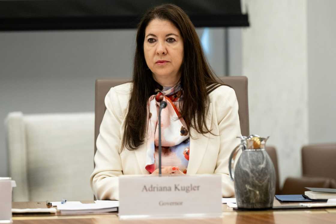 US President Donald Trump said he was "very happy" about the upcoming vacancy on the Fed Board of Governors after Adriana Kugler, pictured here, resigned from her post US President Donald Trump said he was "very happy" about the upcoming vacancy on the Fed Board of Governors after Adriana Kugler, pictured here, resigned from her post