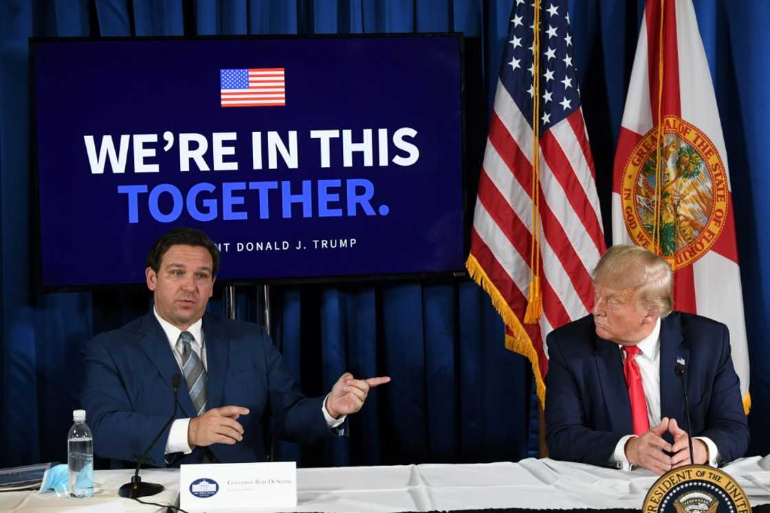 Former president Donald Trump and Florida Govenor Ron DeSantis -- both seen here in July 2020 -- are both expected to vie for the Republican Party's 2024 presidential nomination Former president Donald Trump and Florida Govenor Ron DeSantis -- both seen here in July 2020 -- are both expected to vie for the Republican Party's 2024 presidential nomination