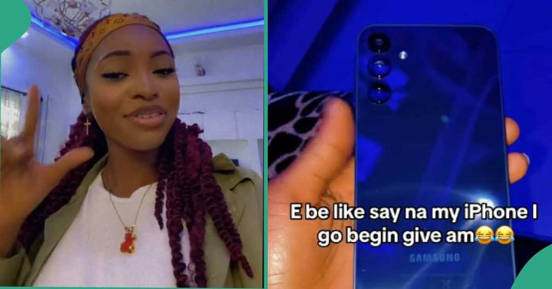 Nigerian lady shows new phone her landlord bought for her, gets many talking Nigerian lady shows new phone her landlord bought for her, gets many talking