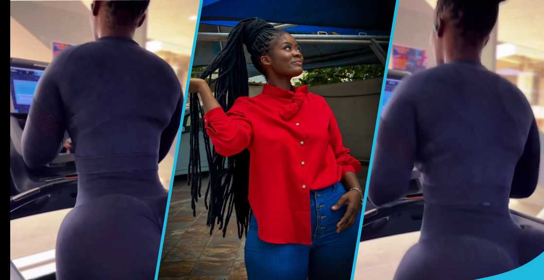 Sheena Gakpe flaunts her backside in the gym Sheena Gakpe flaunts her backside in the gym