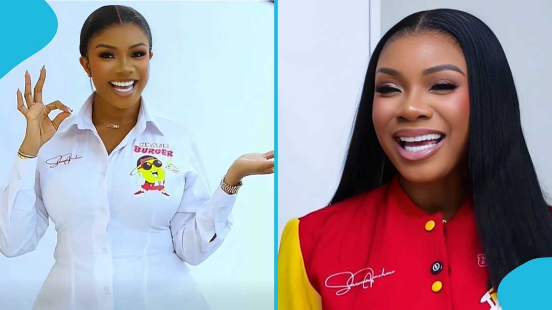 Serwaa Amihere, Nkatie Burger, Serwaa Amihere brands, Serwaa Amihere deal, GhOne TV, Ghanaian snack Serwaa Amihere, Nkatie Burger, Serwaa Amihere brands, Serwaa Amihere deal, GhOne TV, Ghanaian snack