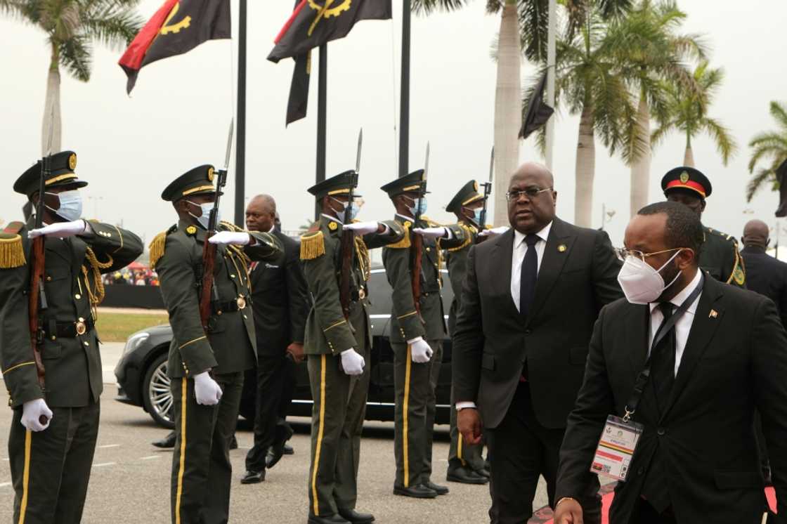 Dignitaries including the Democratic Republic of Congo's President Felix Tshisekedi attended the funeral Dignitaries including the Democratic Republic of Congo's President Felix Tshisekedi attended the funeral