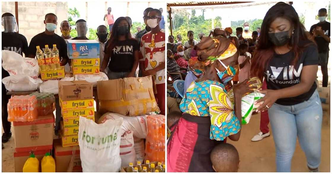 Ghanaian Lady Afia Pokua Sharing Food Items To Underprivileged People Ghanaian Lady Afia Pokua Sharing Food Items To Underprivileged People