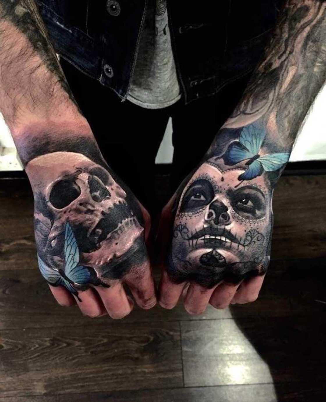 skeleton hand tattoo