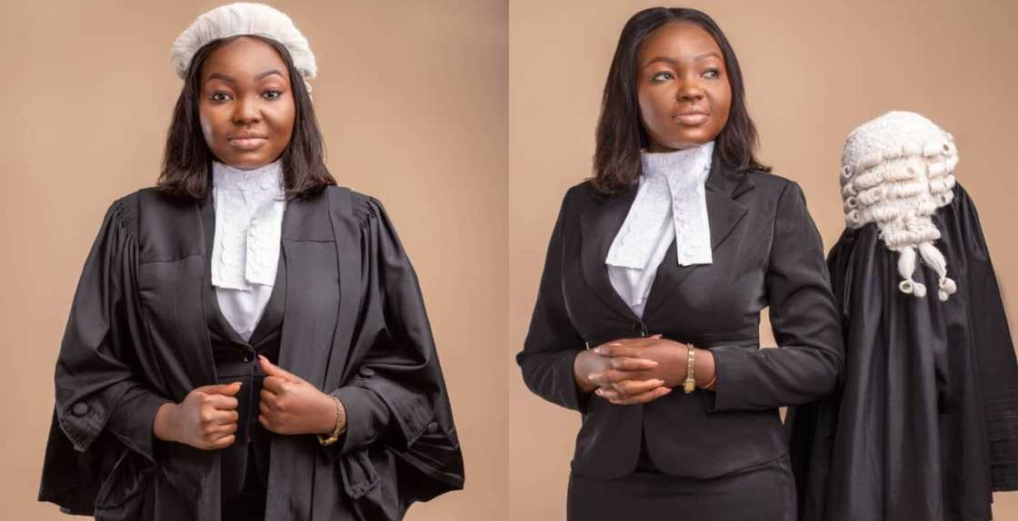 Photo of Regina Amegah after getting called to the bar Photo of Regina Amegah after getting called to the bar