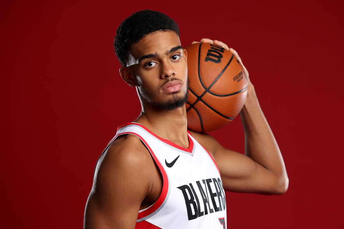 Rayan Rupert for a portrait during Blazers Media Day