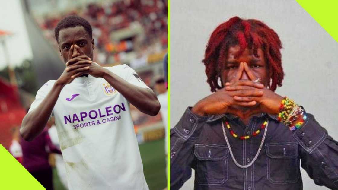 Majeed Ashimeru celebrates goal. Majeed Ashimeru celebrates goal.