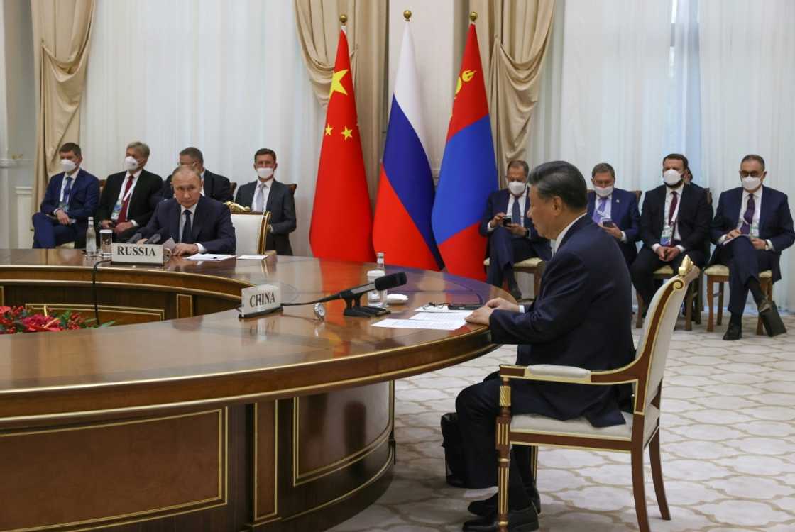 China's President Xi Jinping and Russian President Vladimir Putin meet in Samarkand, Uzbekistan China's President Xi Jinping and Russian President Vladimir Putin meet in Samarkand, Uzbekistan