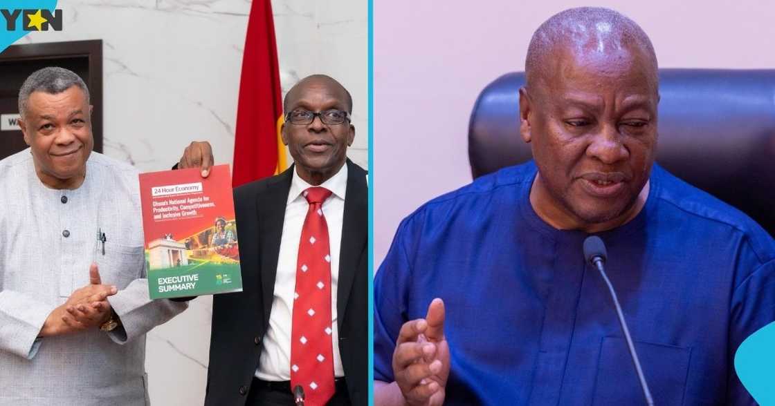 24-hour economy policy, Goosie Tanoh, Speaker of Parliament, Alban Bagbin, President John Mahama. 24-hour economy policy, Goosie Tanoh, Speaker of Parliament, Alban Bagbin, President John Mahama.