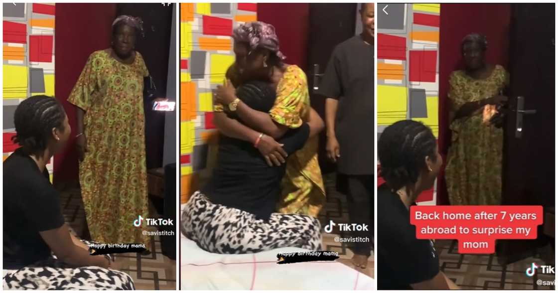 Young lady who has been living abroad for 7 years surprised her mother on her birthday Young lady who has been living abroad for 7 years surprised her mother on her birthday