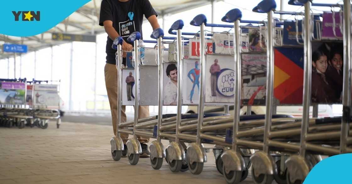 airport, nigeria, ghana, trolley in airport, airport trolley, ghana airport, nigeria airport, trolley charge