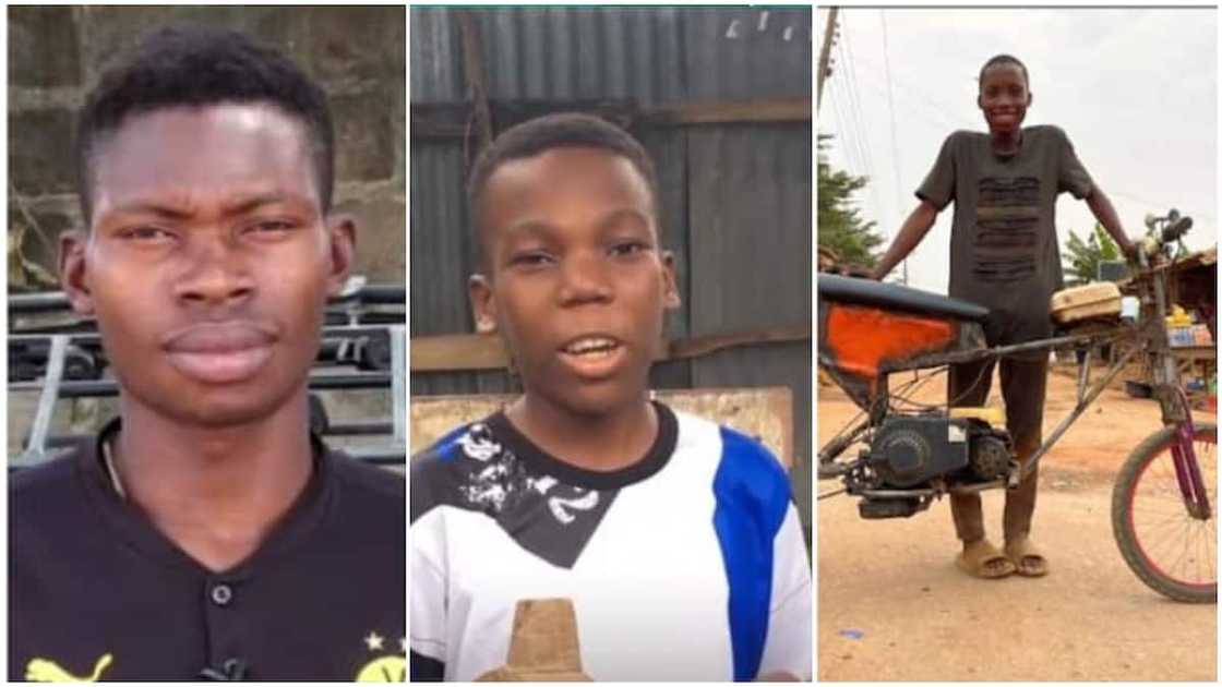 One of them converted a generator engine to power a bicycle. One of them converted a generator engine to power a bicycle.