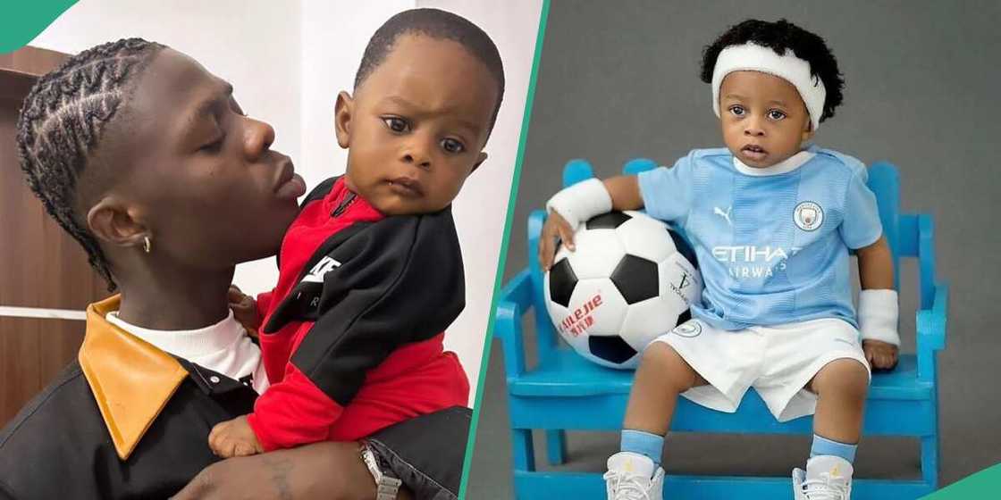 Mohbad admires his son Mohbad admires his son