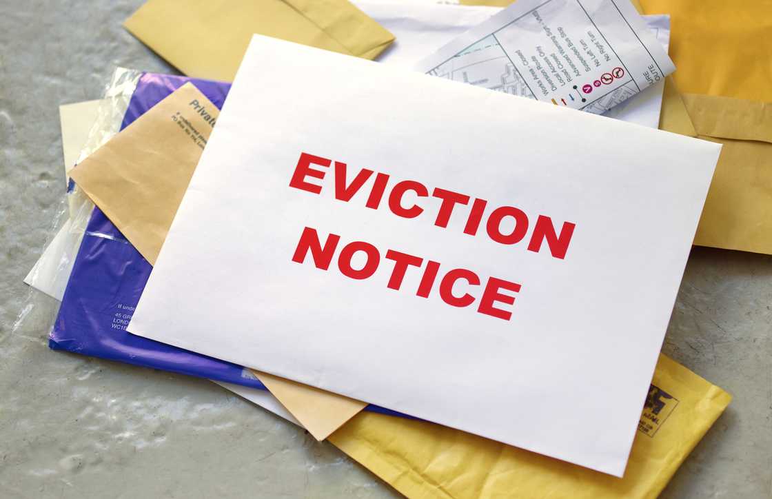 Eviction notice in the post
