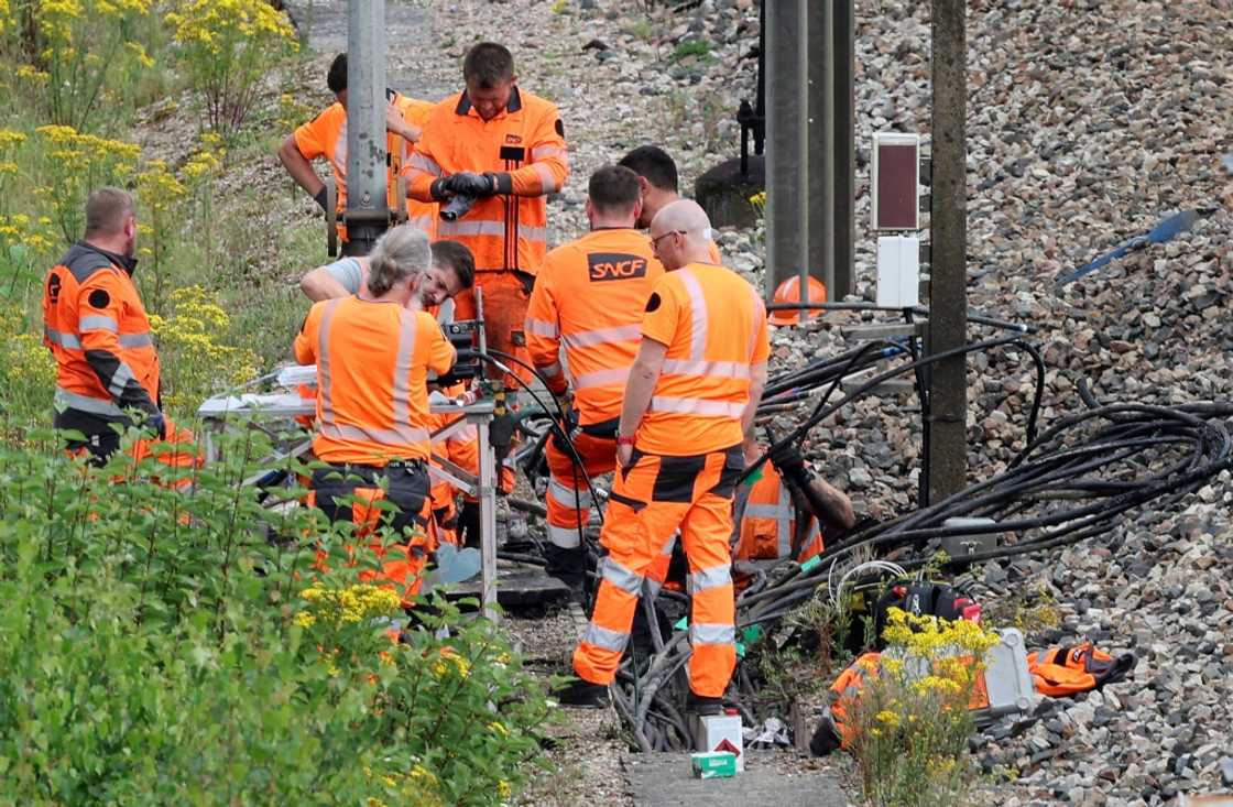 SNCF said saboteurs had damaged fibre-optic cables vital for the safe operation of the trains SNCF said saboteurs had damaged fibre-optic cables vital for the safe operation of the trains