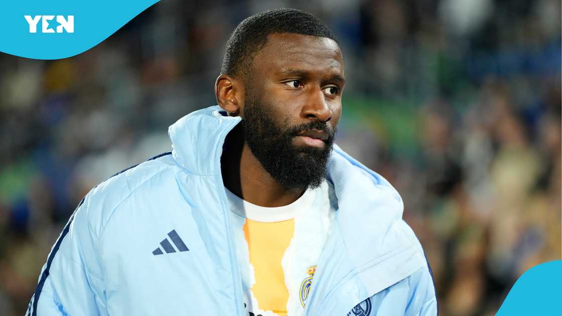 Antonio Rudiger centre-back of Real Madrid and Germany during the La Liga match between Getafe CF and Real Madrid CF at Estadio Coliseum on April 23, 2025 in Getafe, Spain Antonio Rudiger centre-back of Real Madrid and Germany during the La Liga match between Getafe CF and Real Madrid CF at Estadio Coliseum on April 23, 2025 in Getafe, Spain