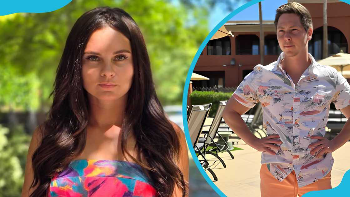 Julia during an outdoor activity (L). Brandon relaxing in a restaurant (R).