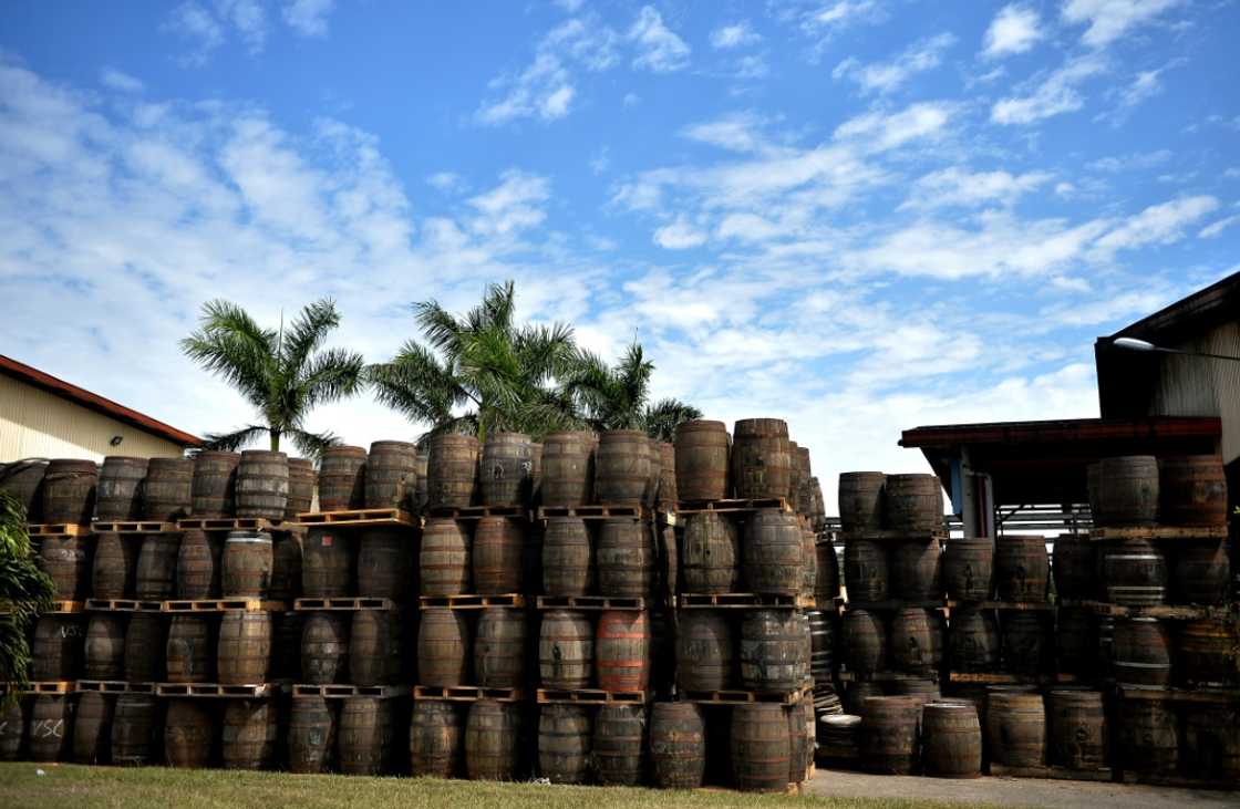 Wooden barrels used to age Havana Club rum are stacked up at the Havana Club's San Jose distillery in Cuba, in 2018 Wooden barrels used to age Havana Club rum are stacked up at the Havana Club's San Jose distillery in Cuba, in 2018