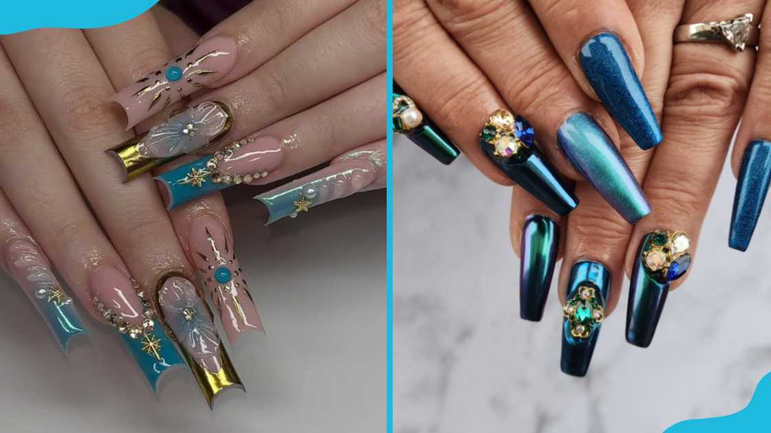 Teal with rhinestone accents Teal with rhinestone accents