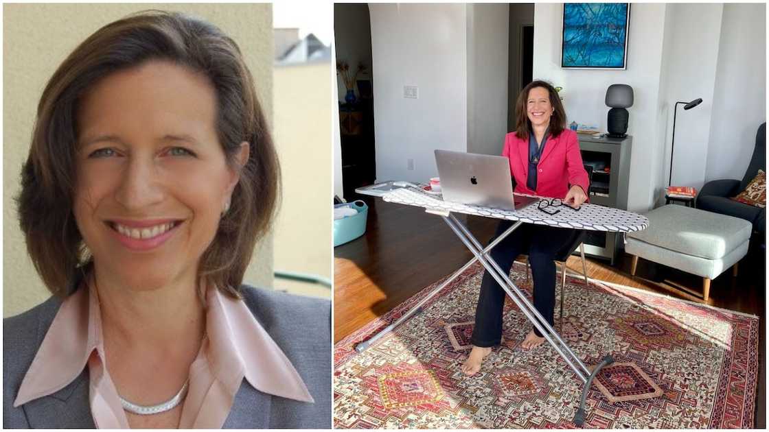 Woman turns ironing board into work desk for her home office, shares photo Woman turns ironing board into work desk for her home office, shares photo