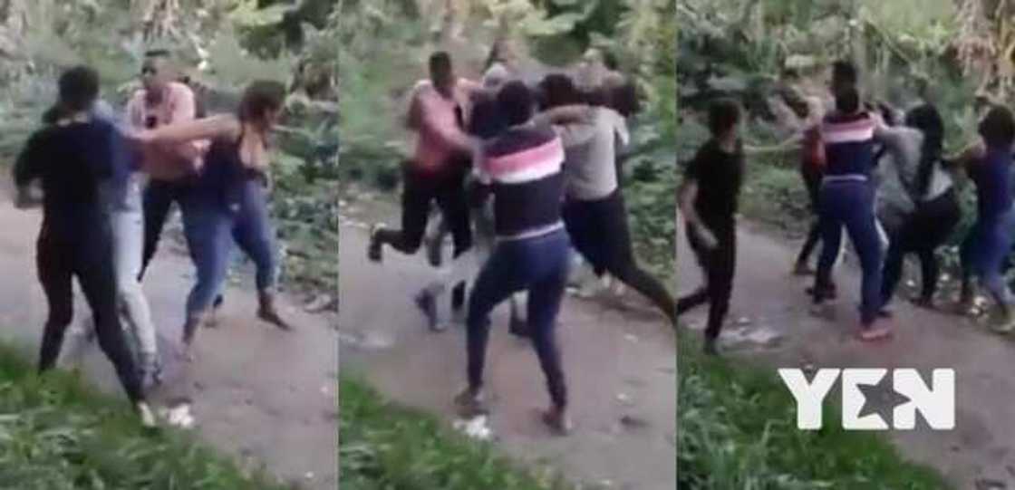 5 girls team up to beat boy after realising he was dating them at the same time (Video) 5 girls team up to beat boy after realising he was dating them at the same time (Video)