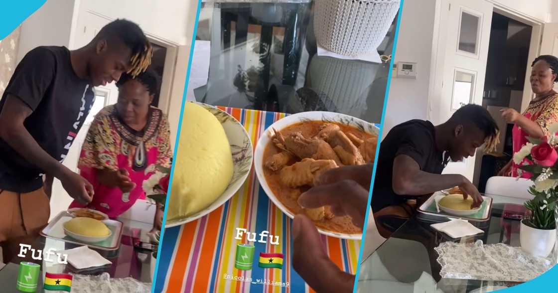 Iñaki Williams and his brother Nico eating fufu and groundnut soup Iñaki Williams and his brother Nico eating fufu and groundnut soup