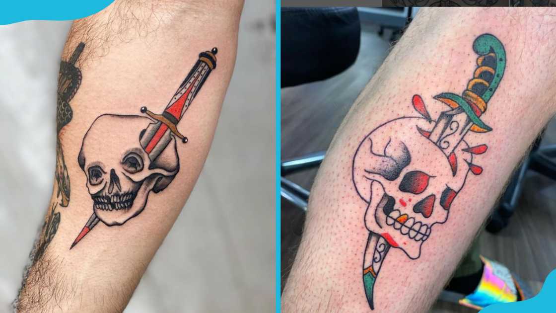 Skull and dagger tattoos Skull and dagger tattoos