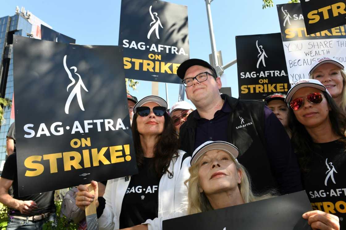SAG-AFTRA President Fran Drescher was swarmed by fellow actors outside Netflix as the Hollywood actors' strike began SAG-AFTRA President Fran Drescher was swarmed by fellow actors outside Netflix as the Hollywood actors' strike began