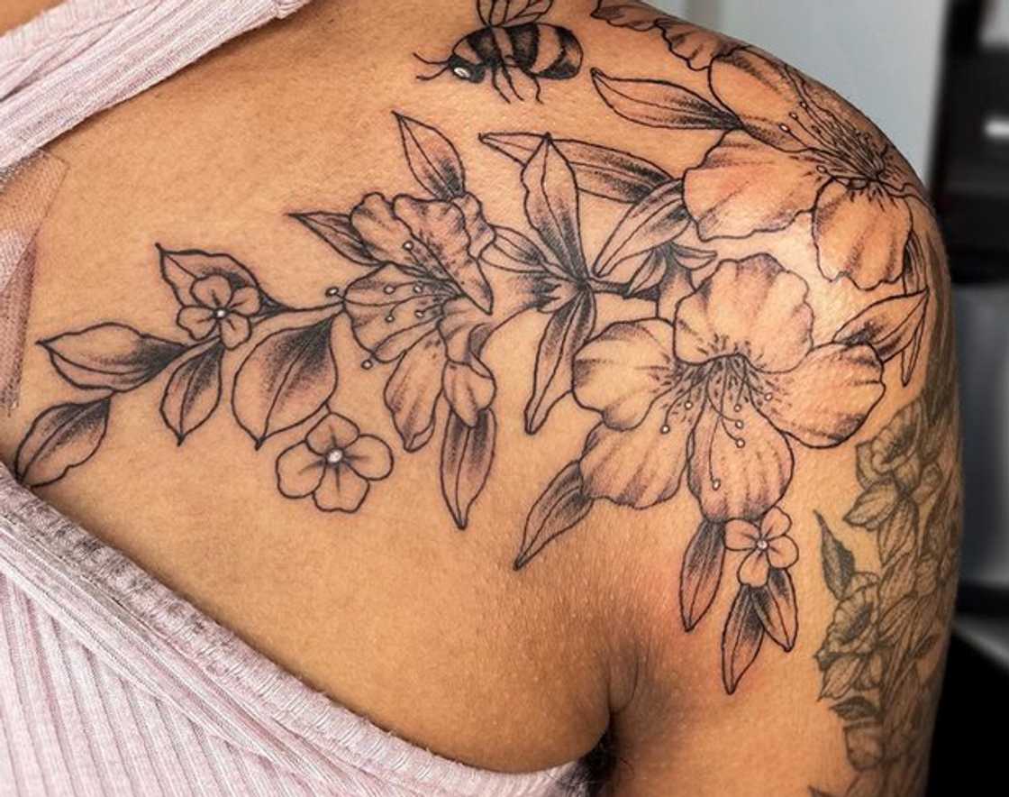 Azalea flower tattoo