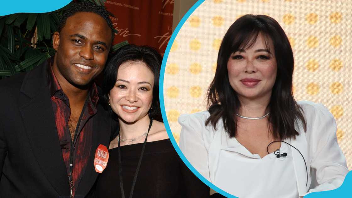 Wayne Brady poses with ex-wife Mandie Taketa (L) and Mandie on stage during the 2020 Winter TCA Tour BYU TV segment (R). Wayne Brady poses with ex-wife Mandie Taketa (L) and Mandie on stage during the 2020 Winter TCA Tour BYU TV segment (R).