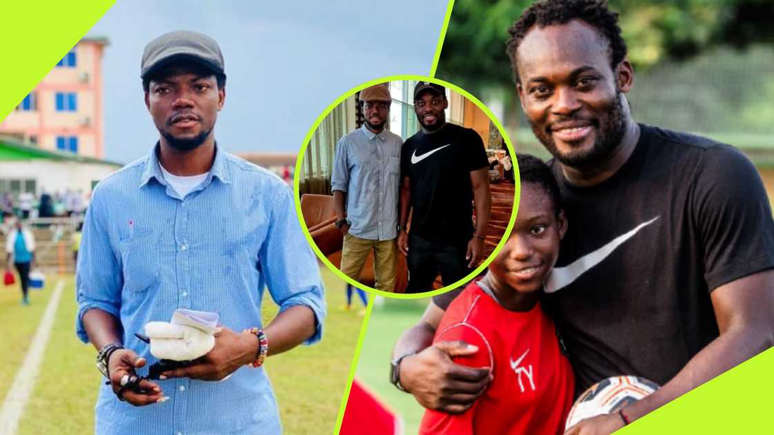 Michael Essien meets Bismark Kobby Mensah.