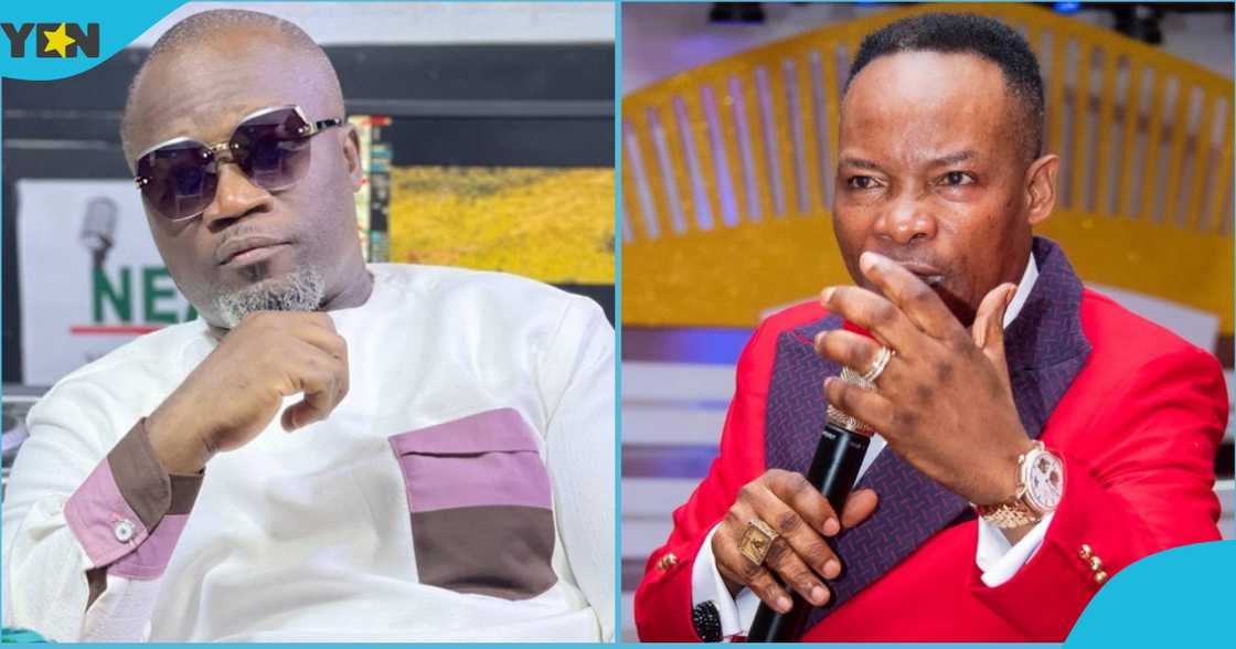Photo of Ghanaian media personality Ola Michael and Bishop Salifu Amoako. Photo of Ghanaian media personality Ola Michael and Bishop Salifu Amoako.