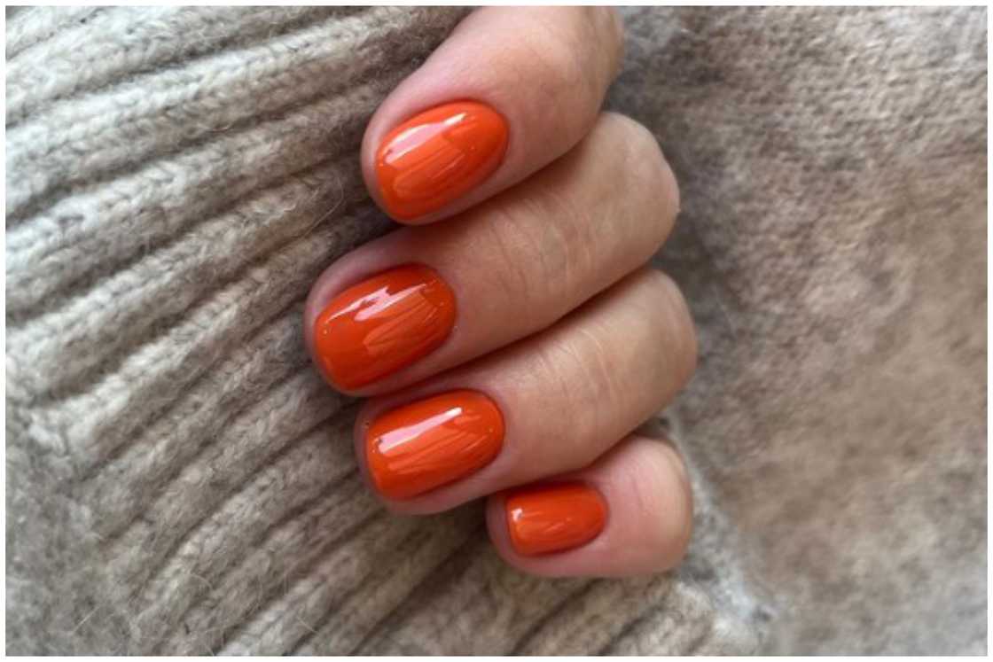 Burnt orange classy autumn nails