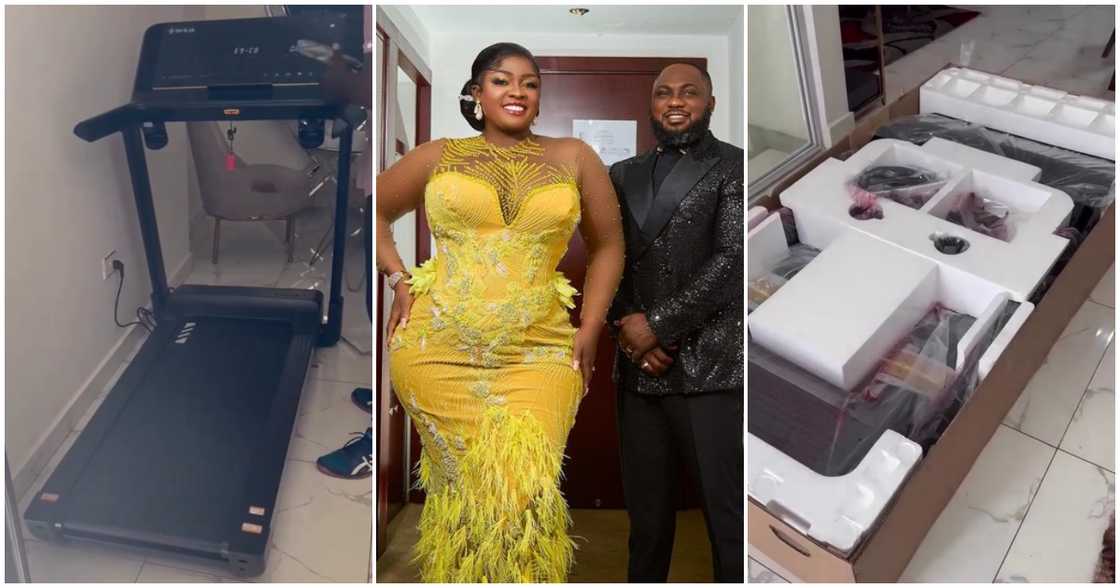 Tracey Boakye's husband buys a treadmill for her Tracey Boakye's husband buys a treadmill for her