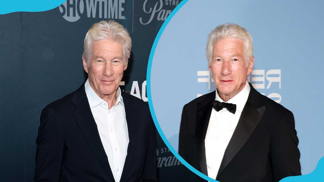 Richard Gere attends The Agency | Premiere in NY (L), and the amfAR Gala Venezia 2024 (R)