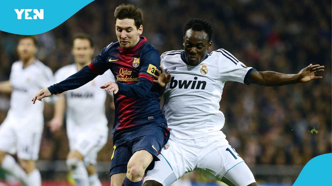 El Clasico, Michael Essien, Essien plays against Barcelona, Essien in La Liga, Essien plays for Real Madrid, only Ghanaian to play El Clasico, Real Madrid vs Barcelona. El Clasico, Michael Essien, Essien plays against Barcelona, Essien in La Liga, Essien plays for Real Madrid, only Ghanaian to play El Clasico, Real Madrid vs Barcelona.