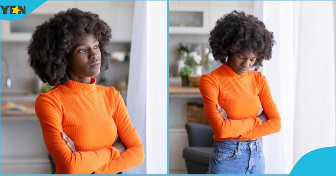 Photo of a young lady looking confused, lady opts to help stranger than her family Photo of a young lady looking confused, lady opts to help stranger than her family