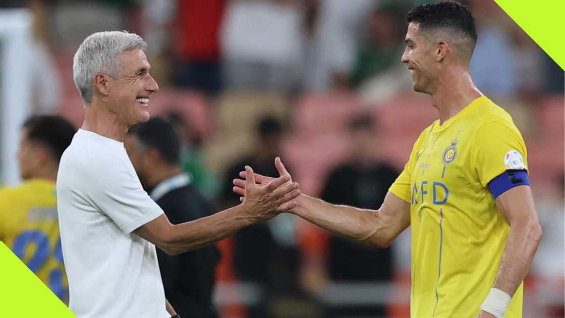 Luis Castro and Cristiano Ronaldo shared a heartwarming moment during a Saudi League encounter. Luis Castro and Cristiano Ronaldo shared a heartwarming moment during a Saudi League encounter.