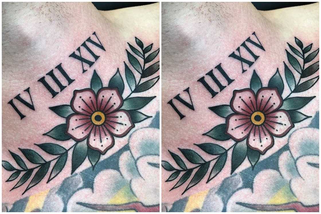 Roman numerals tattoo