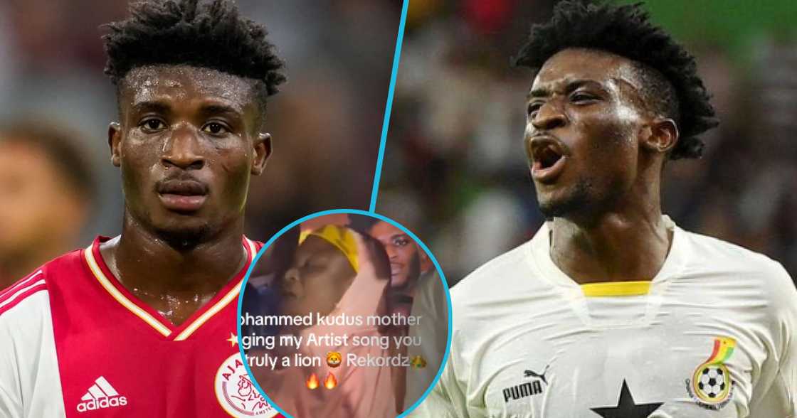 Photos of Mohammed Kudus and his mum. Photos of Mohammed Kudus and his mum.